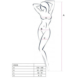 Passion - Femme Bs038 Bodystocking Blanc Taille Unique